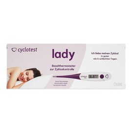 cyclotest lady Basalthermometer mit Tasche und Kurvenblättern zur Zykluskontrolle NFP Thermometer digital