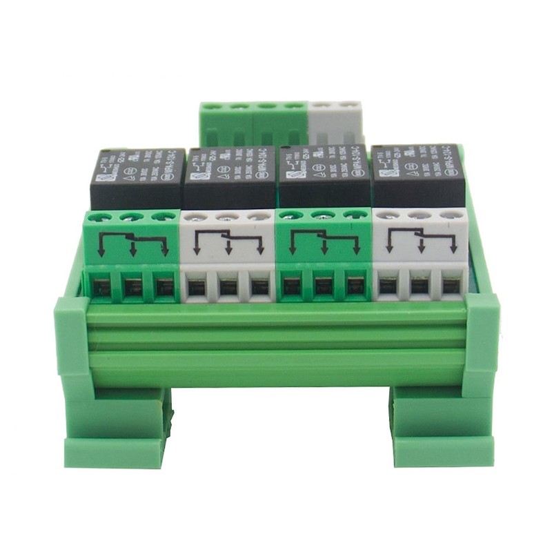 GAEYAELE 4 Channel Relay Module 1 SPDT DIN Rail Mount