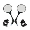 Ampper Motorcycle Side Mirrors, HD Glass Wide Angle Rear View Mirrors For Motorcycle, Motorbike, Universal (Round Black)