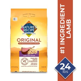 Nature’s Recipe Adult Dry Dog Food, Lamb & Rice Recipe, 24 Pound Bag