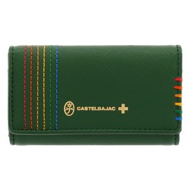 Castelbajac 027602 Key Case, Genuine Leather, Shest [Coin Purse, Coin Purse, Men's, Cowhide Leather, Stitching] [05] Green, [05] Green