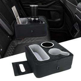 GAWAF Car Cup Holder, Back Seat Car Organizer, Truck Bed Organizer, Couch Cup Holder Expander for Sofa Bed, Boat Tray, Organizer Holds Drinks, Snacks, Cell, Phone for Boat Sofa Truck