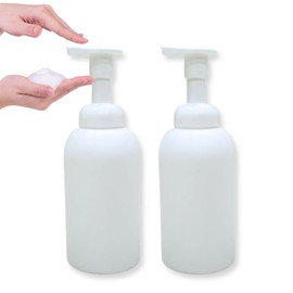 Elcove Glass Soap Dispenser with Foaming Pump for Bathroom, Kitchen, 2pk Foaming Soap Dispenser, White Glass