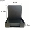 YUESUO Double-Sided Leather Coasters Set of 6 Pieces, Round Coasters