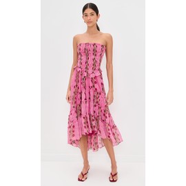 Free People Women's Alejandra Midi Dress, Hot Pink Combo, XS