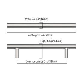 Asidrama 10 Pack 5 Inch(128mm) Brushed Satin Nickel Kitchen Cabinet Handles, Stainless Steel Cabinet Pulls Kitchen Cabinet Hardware for Cupboard Drawer Handles Dresser Pulls