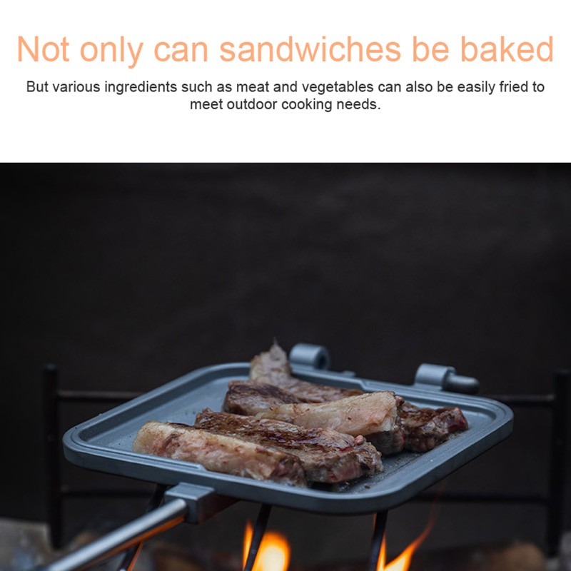 Outdoor Detachable Handle Muffin Sandwich Baking Pan Multifunctional Camping Picnic