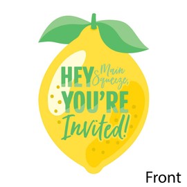 So Fresh - Lemon - Shaped Fill-In Invitations - Citrus Lemonade Party Invitation Cards with Envelopes - Set of 12