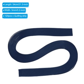 PATIKIL Quilling Strips Paper 120pcs 3/16"(5mm) 54cm Origami Paper Quilling Strip for Art DIY Hand Craft Christmas Dark Blue