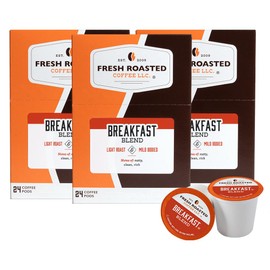 Fresh Roasted Coffee Fresh Roasted Coffee, Breakfast Blend, Light Roast, 72 Pods for K Cup Brewers