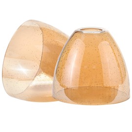 GoldSwift Bell Shade Lighting Fixture Glass Shade Replacement, 5.9"W x 5"H, 3 Pack Clear Amber Seeded Bubble Glass Shade Globe Cover for Chandelier Pendant Light Wall Sconce, 1-5/8 Inch Fitter