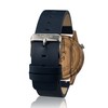 Zeitholz Wooden Watch with Zebrawood Casing and Blue Leather Strap,