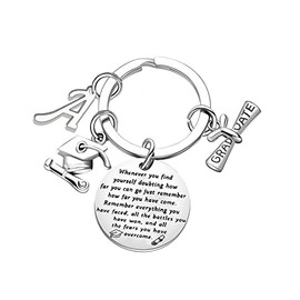 malyunin 2024 Graduation Gifts Keychain For Women Graduation Keychain For Her Him Initial Graduation Gift For Classmates(A)
