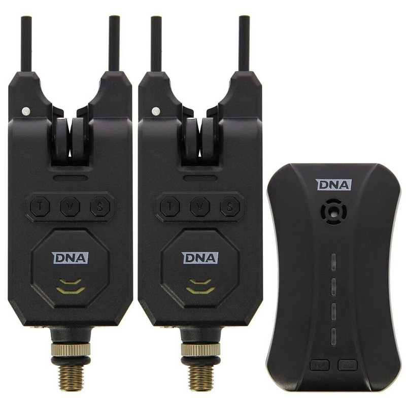 DNA Leisure Carp Bite Alarm Set 2pc Wireless Receiver With