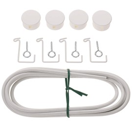 4 Blind Curtain Wire Mounting Set 4GARDINEBASIC for Panel Curtains Kitchen Curtains, White