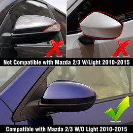 OWITAT Compatible with Mazda 2 2011-2015/Mazda 3 2010-2013 Left Driver Side Mirror Cap Cover, Door Rearview Left Side View Mirror Cover Replacement for Mazda, White