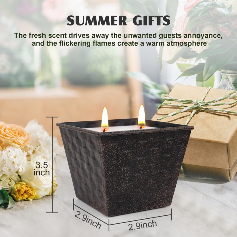 Citronella Candles Outdoor – 2 Pack, 12oz Each, Large Double-Wick