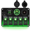 FXC Waterproof Rocker Switch Panel Green 5 Gang with QC3.0