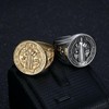 Generic Carved St Benedict Signet Ring for Men ,14K Gold