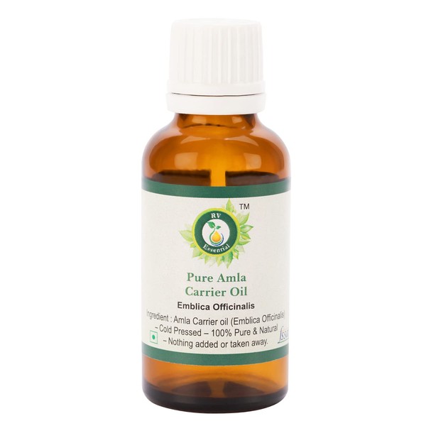 R V Essential Aceite puro de amla 15ml (0.507oz)- Emblica Officinalis (100% puro y natural raras serie hierba) Pure Amla Oil