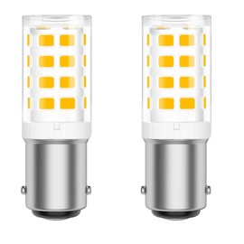 BA15D LED Double Contact Bayonet Base 120Volt 4W Sewing Machine Bulb,50W Halogen Replacement,Warm White 3000K,Pack of 2 (Warm White)