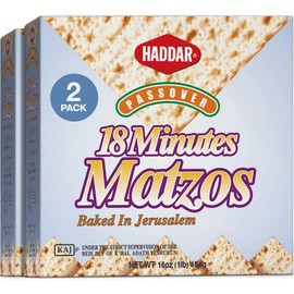 Haddar 18 Minute Passover Seder Matzo (2 Pack) Crisp & Delicious, Baked in Jerusalem, Kosher for Passover