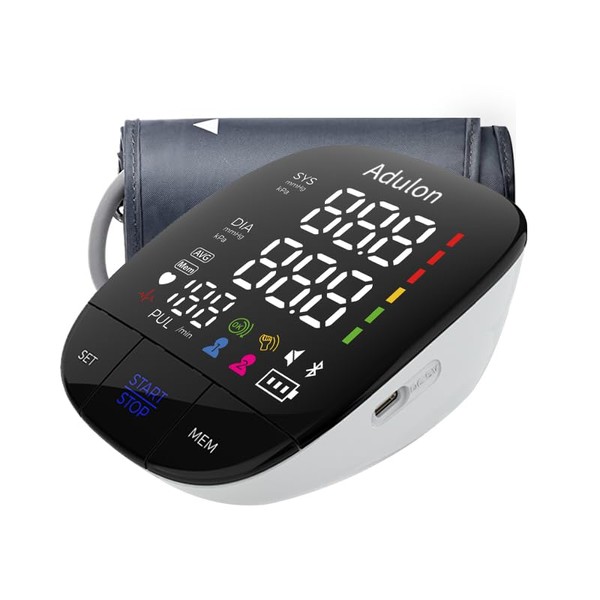 Adulon Upper Arm Electronic Blood Pressure Monitor, Displays Pulse Rate