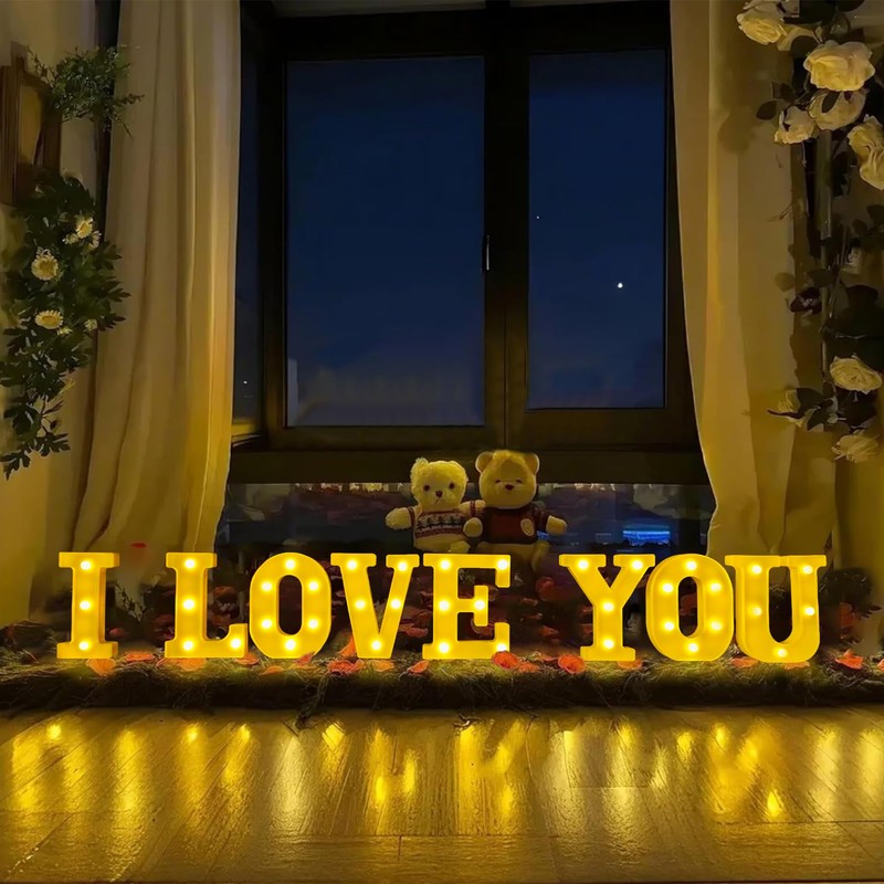 IFNCPF I Love You Light Up Letters Proposing Decorations Set
