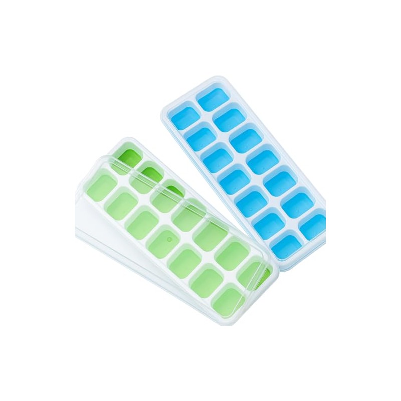 Silicone Ice Cube Trays with Lids – Easy-Release, Flexible, BPA-Free,
