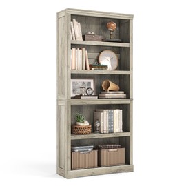 LINSY HOME 5-Shelf Bookcase, Bookshelves Floor Standing Display Storage Shelves 68 in Tall Bookcase Home Decor Furniture for Home Office, Living Room, Bed Room - Light Brown