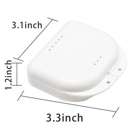 Retainer Case with Vent Holes, for Invisible Aligner Mouth Guard Brace Denture &Teeth Mouth Tray White(1pc)