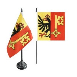 Flaggenfritze® Table Flag Switzerland Canton of Geneva – 12 x 12 cm
