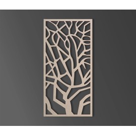 Wooden Tree Branch Lattice Panel - Mandala Wall Art for Home Decor, Wall Panels, Overlays, Trellis, Privacy Screens & Yard Decor