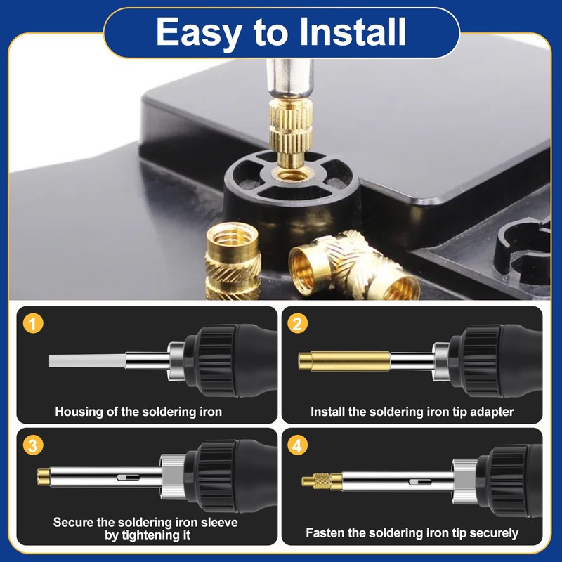 151 Piece Threaded Inserts Soldering Tips Set, 100 W Temperature