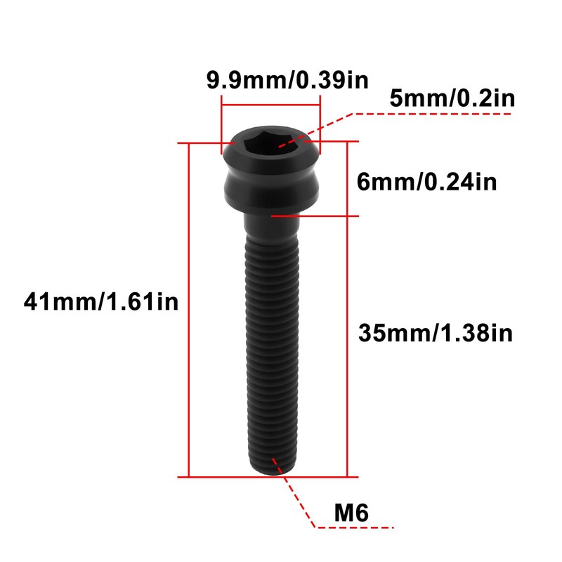 eMagTech Bike Headset Cap Bolt M6x35mm Titanium Screws Bike Stem