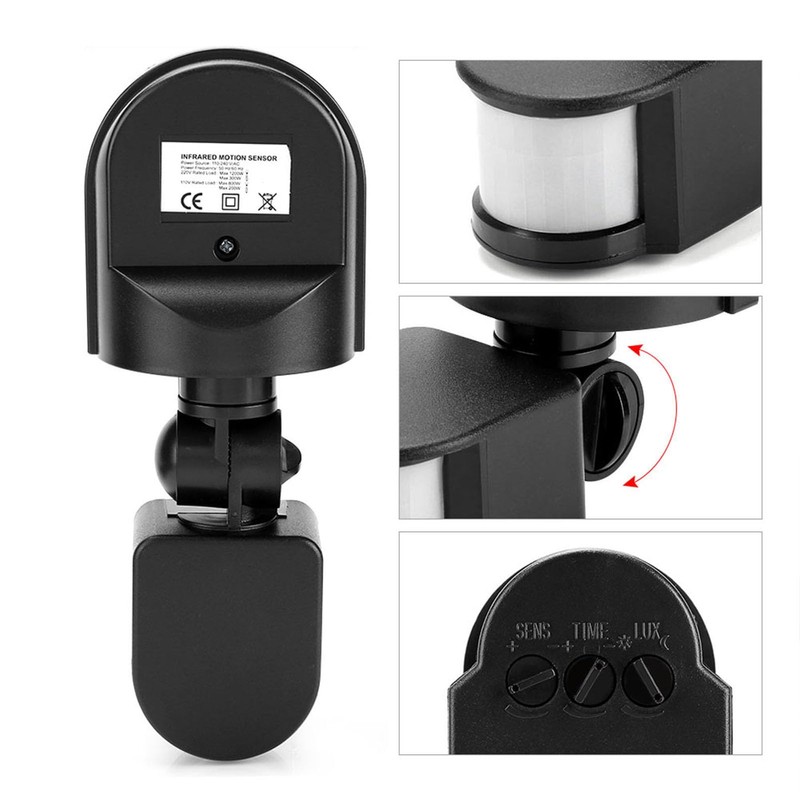 Haosie PIR Sensor Switch, 110V-240V Infrared Body Motion PIR Sensor,