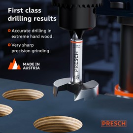 Presch Forstner Drill Bit Ø 45mm - drill bit for wood with high-precision centering point for perfect round holes - Reliable performance with optimized longevity