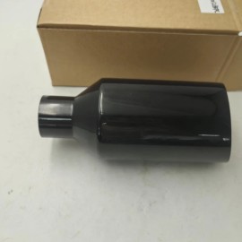 Unbranded 5in BIG BLACK EXHAUST TIP 2.5in INLET 12in L ANGLE DOUBLE WALL for DODGE DURANGO
