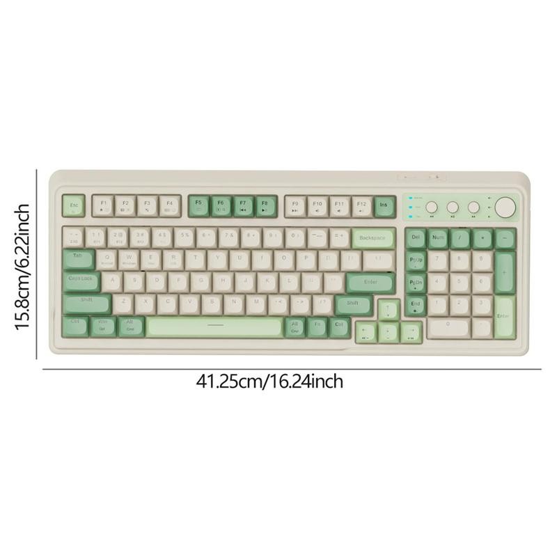 Lecoo C99 Keyboard, Wired/2.4G Wireless/BT Tri-mode Keyboard, Rechargeable Ergonomic Keyboard