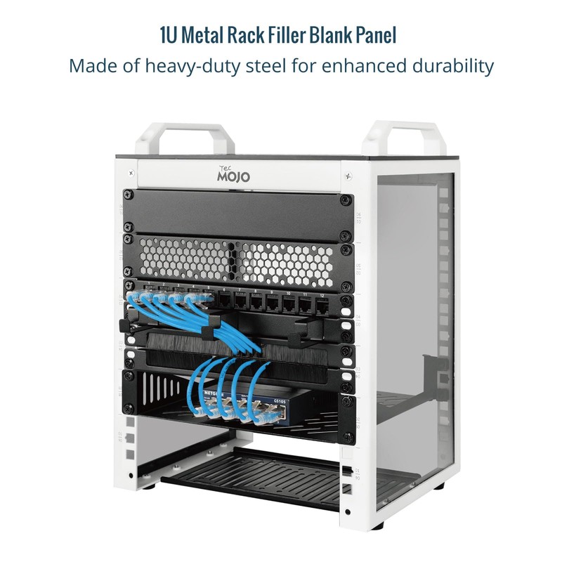 Tecmojo 1U Blank Rack Mount Panel, Steel Patch Panel Filler
