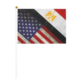 Retro America And Egypt Flag Small Mini Flag Party Decoration Flag Holding Flag 5x8 in Ten Piece