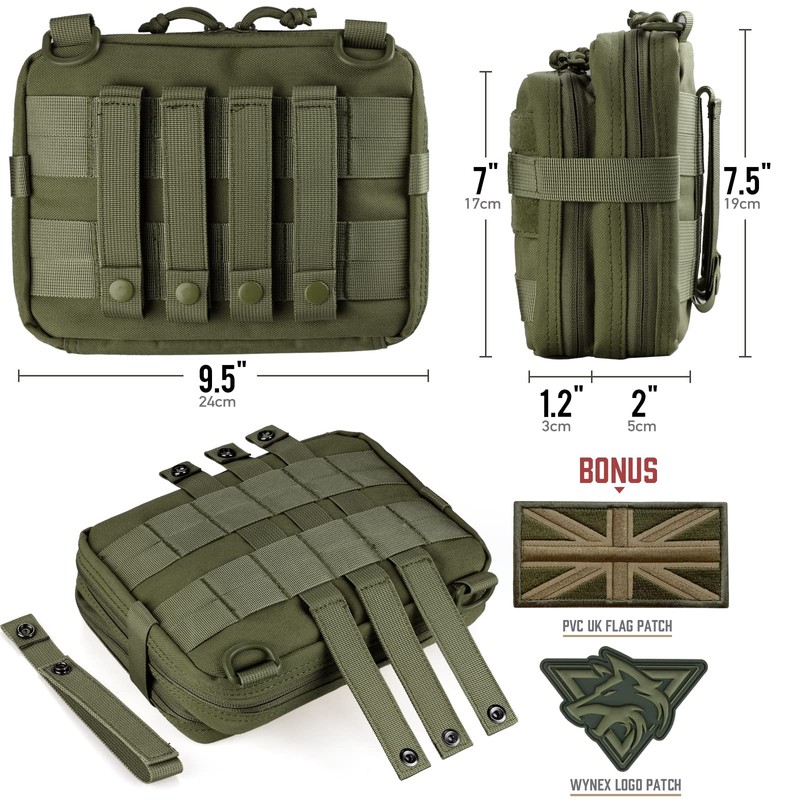 WYNEX Tactical Large Admin Pouch of Double Layer Design, Molle