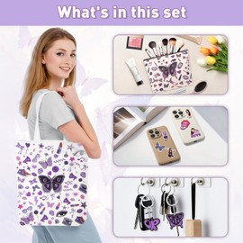 54PCS Ol𝕚v𝕚a Merch Album Canvas Bag Set, Cosmetic Bag Music Lover Makeup Bags with Stickers & Keychain, Music Lyric Albums G-U-T-S Tour Concert Tote Gift for Fans Women