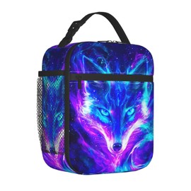 Wolf Lunch Box for Girls Women Men Wolf Insulated Lunch Bag Animal Lunchbox Anime Thermal Reusable Lunch Cooler Totes Meal Tote Kit for School Picnic Work Office Hiking