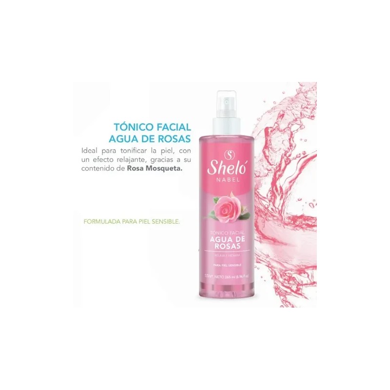 Tónico Facial Agua De Rosas Tonifica Y Relaja Sheló Nabel