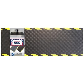 Durable Corp Cable Safe Cord Cover Nitrile Rubber Mat, Cable Protector Mat to Hide Extension Cords, Heavy Duty Grip Cord Hider to Avoid Cable Trips, 16x47 Inches, Black with Yellow Striped Border