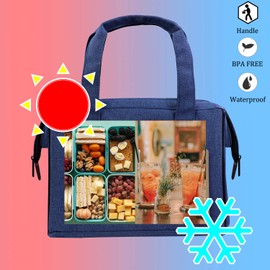 Mozing Lunch Bag Insulated Lunch Bags Reusable Lunch Box for Women Men Lunch Purse Bag Lunch Kit for Work/Outdoor/School (A-Blue)