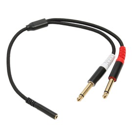 3.5mm to Dual 1/4 Inch Sound Splitter Cable 1/8 Stereo Female to Dual 6.35mm Mono Male Sound Splitter Cord, 13.8inch