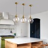 HAHZT Pendant Lights Kitchen Island: Brushed Gold Light Fixture Farmhouse