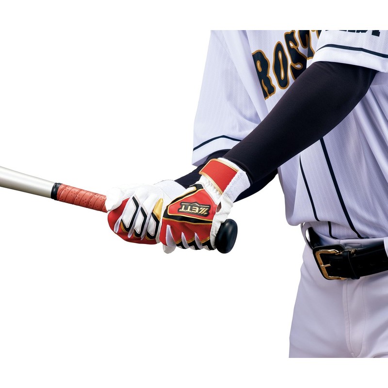 ZETT BG19202 Impact Zet, Batting Gloves, Ambidextrous, Red x White